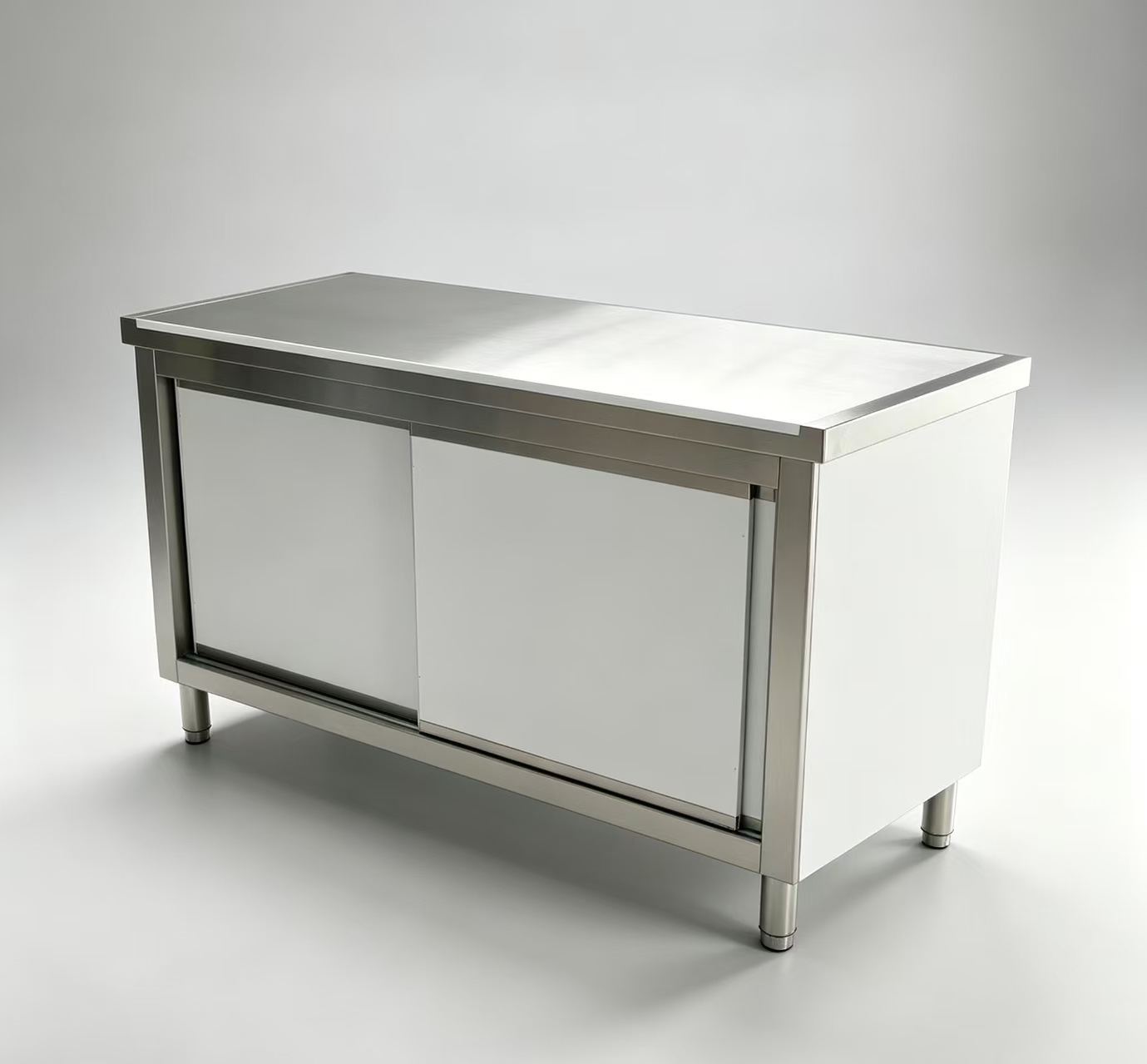 Reference configuration: sliding door worktable with doors overlapping at center
