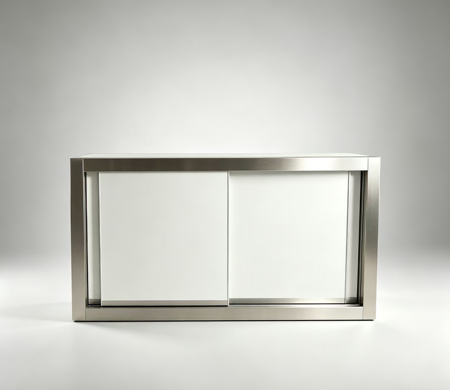 Reference configuration: wall-mounted stainless steel cabinet with sliding doors